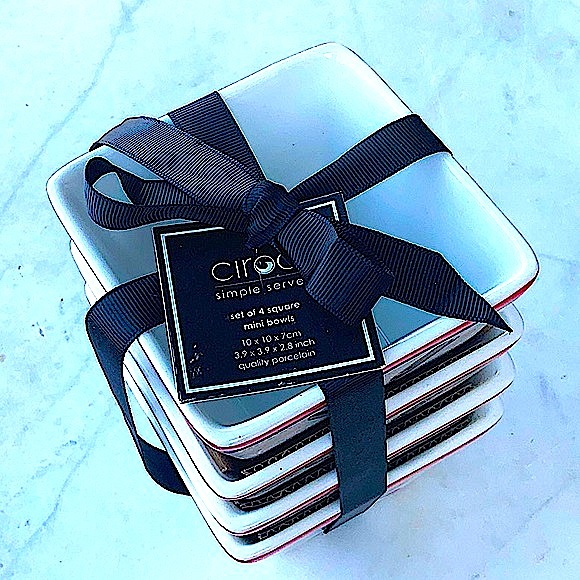 CIROA SIMPLE SERVE MINI BOWLS SQUARE KNIFE & FORK BBC NEW PORCELAIN - Picture 7 of 9